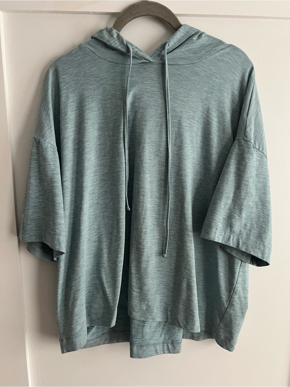 RBX Heathered Sage Green Hooded Short Sleeve Top